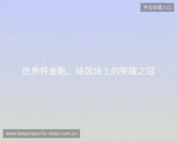 世界杯金靴，绿茵场上的荣耀之冠